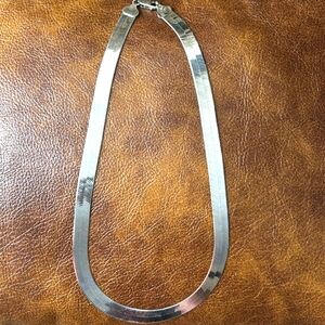 Vintage Itaor Italy 925 Sterling Silver Herringbone Necklace